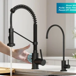 Touchless Sensor Commercial Style 2-Function Single Handle Pull-Down Kitchen Faucet in Matte Black