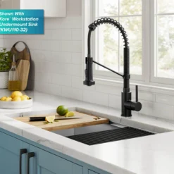 Touchless Sensor Commercial Style 2-Function Single Handle Pull-Down Kitchen Faucet in Matte Black