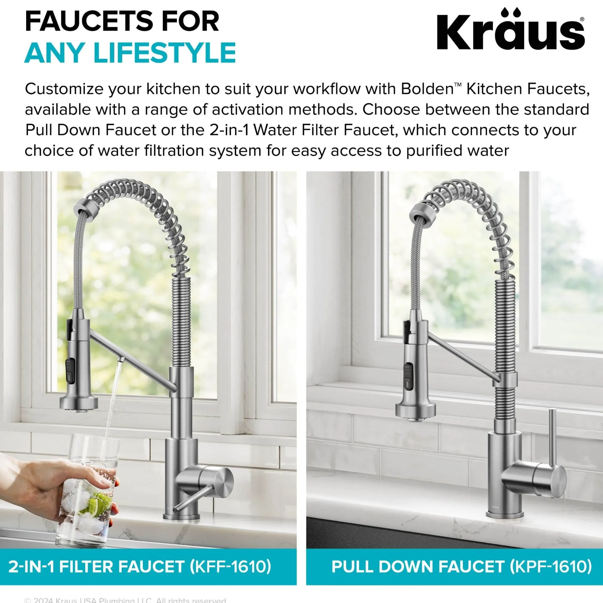 Touchless Sensor Commercial Style 2-Function Single Handle Pull-Down Kitchen Faucet in Spot-Free Antique Champagne Bronze