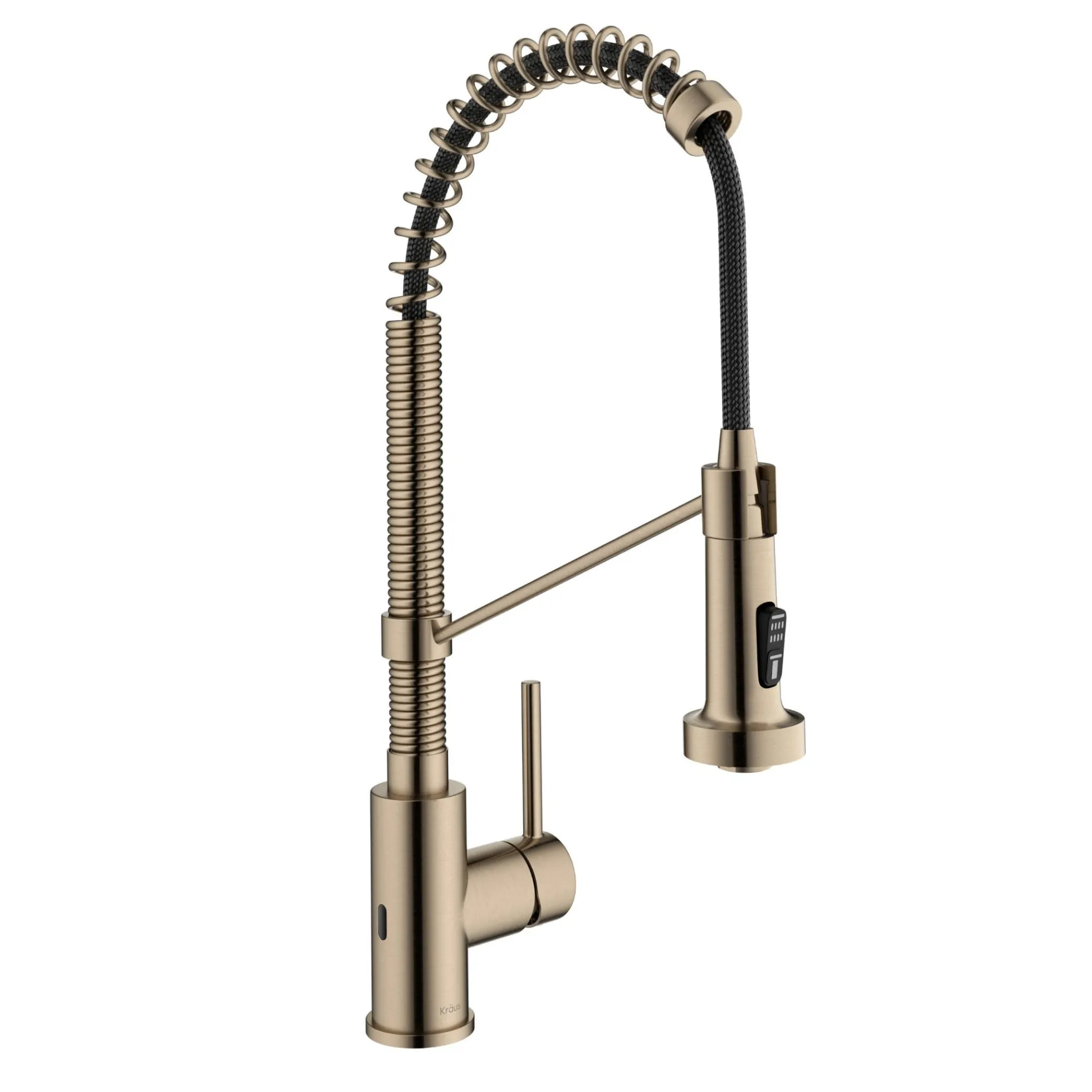 Touchless Sensor Commercial Style 2-Function Single Handle Pull-Down Kitchen Faucet in Spot-Free Antique Champagne Bronze
