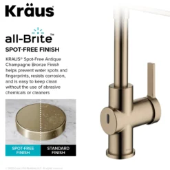 Touchless Sensor Commercial Single Handle Pull Down Kitchen Faucet in Spot Free Antique Champagne Bronze
