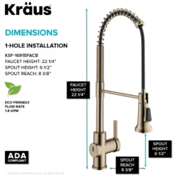 Touchless Sensor Commercial Single Handle Pull Down Kitchen Faucet in Spot Free Antique Champagne Bronze