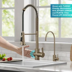 Touchless Sensor Commercial Single Handle Pull Down Kitchen Faucet in Spot Free Antique Champagne Bronze