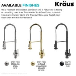 Touchless Sensor Commercial Single Handle Pull Down Kitchen Faucet in Spot Free Antique Champagne Bronze