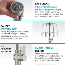 Touchless Sensor Commercial Single Handle Pull Down Kitchen Faucet in Spot Free Stainless Steel