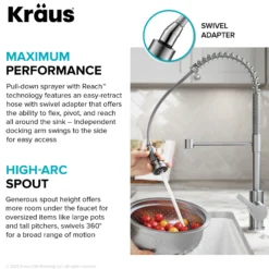 Touchless Sensor Commercial Single Handle Pull Down Kitchen Faucet in Spot Free Stainless Steel
