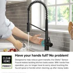 Touchless Sensor Commercial Pull-Down Single Handle Kitchen Faucet with QuickDock™ Top Mount Assembly in Matte Black