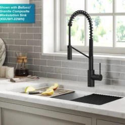 Touchless Sensor Commercial Pull-Down Single Handle Kitchen Faucet with QuickDock™ Top Mount Assembly in Matte Black