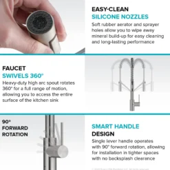 Touchless Sensor Commercial Pull-Down Single Handle Kitchen Faucet with QuickDock™ Top Mount Assembly in Spot Free Antique Champagne Bronze