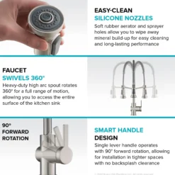 Touchless Sensor Commercial Single Handle Pull Down Kitchen Faucet in Matte Black