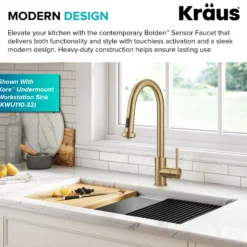 Touchless Sensor 2-Function Single Handle Pull Down Kitchen Faucet in Spot-Free Brushed Brass