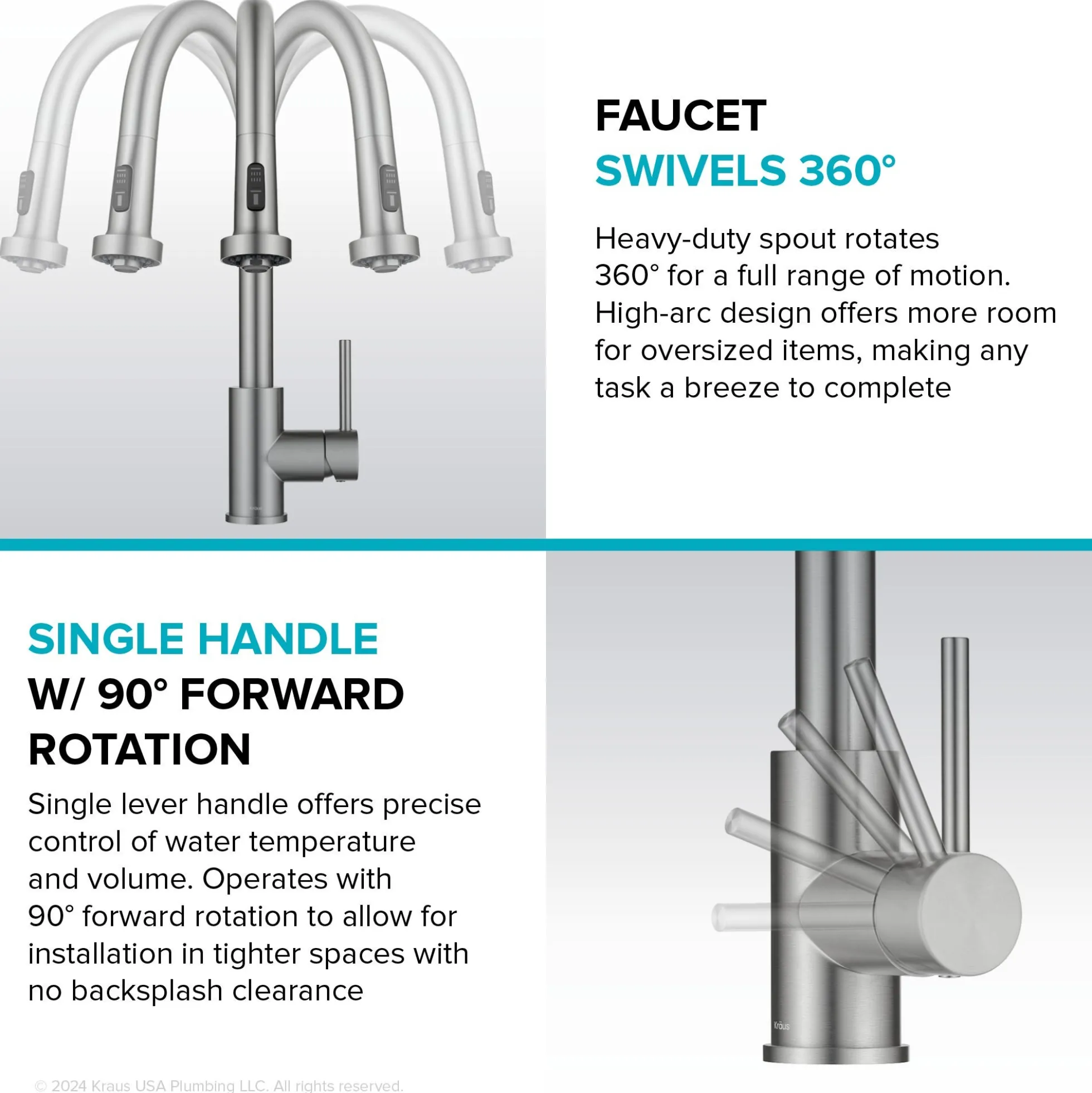 Touchless Sensor 2-Function Single Handle Pull Down Kitchen Faucet in Spot-Free Brushed Brass
