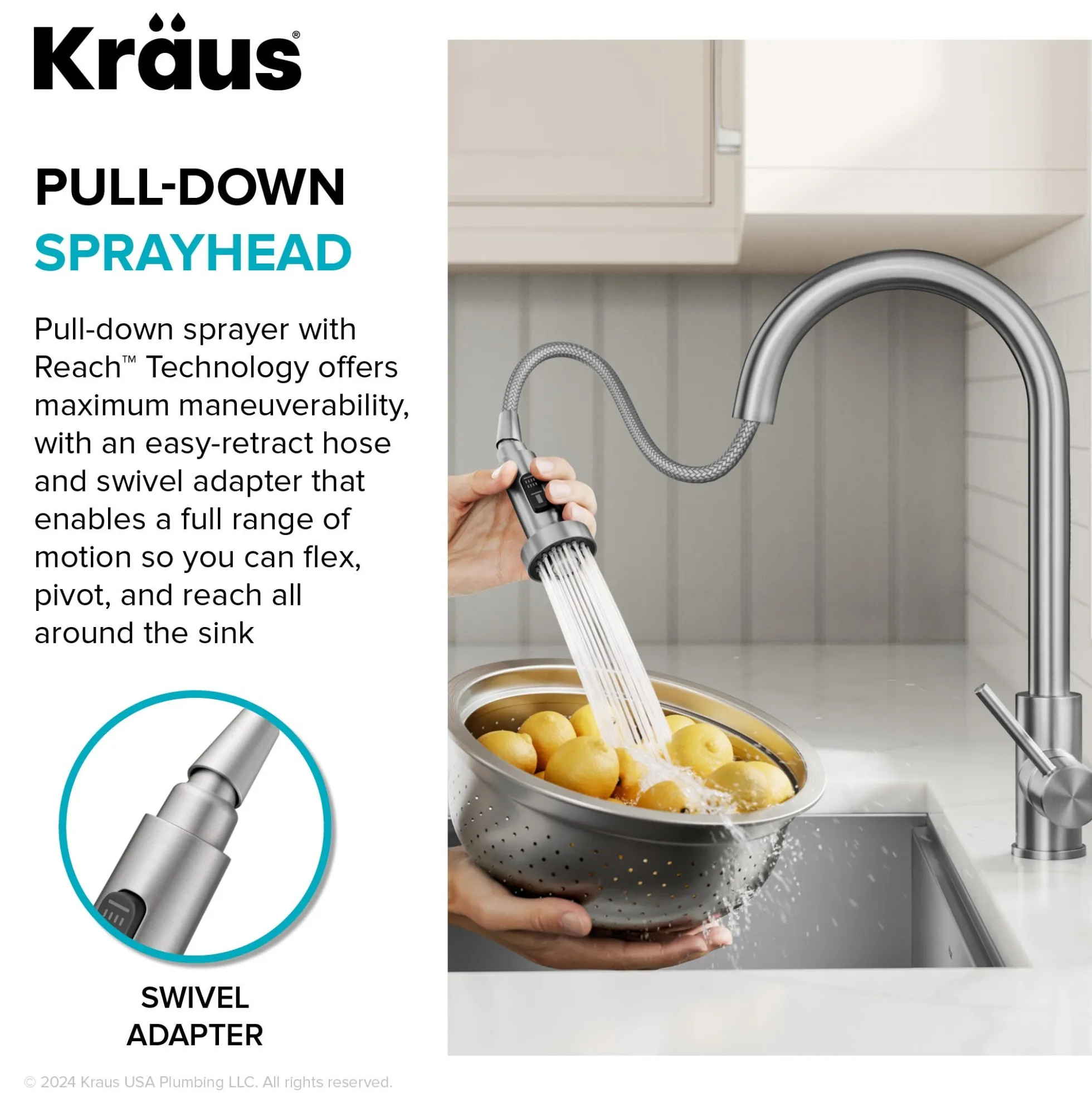 Touchless Sensor 2-Function Single Handle Pull Down Kitchen Faucet in Spot-Free Stainless Steel
