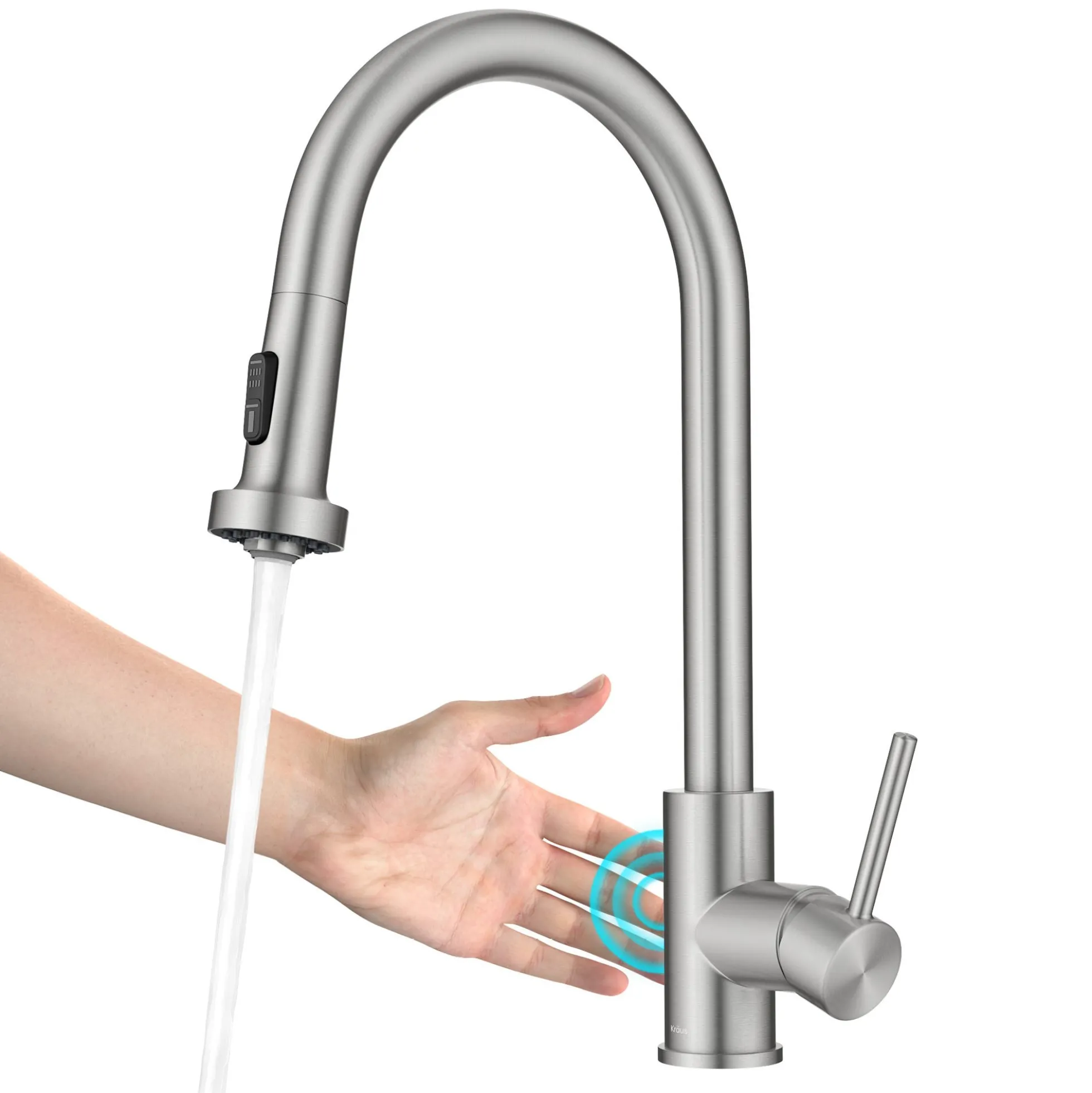Touchless Sensor 2-Function Single Handle Pull Down Kitchen Faucet in Spot-Free Stainless Steel