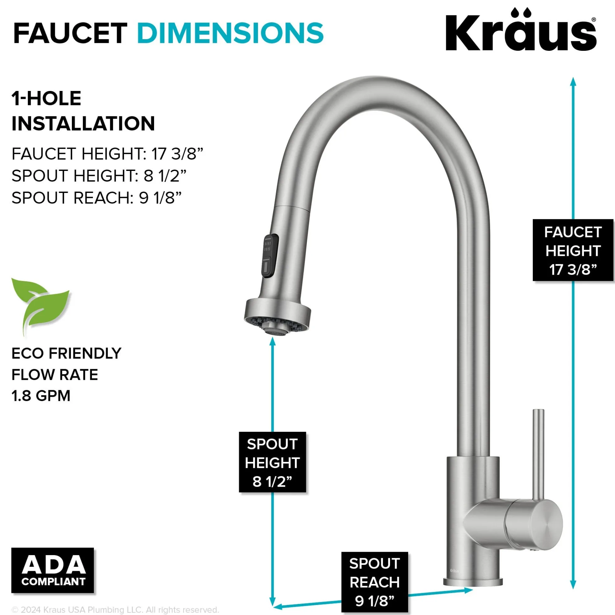 Touchless Sensor 2-Function Single Handle Pull Down Kitchen Faucet in Spot-Free Stainless Steel