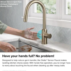 Touchless Sensor Pull-Down Single Handle Kitchen Faucet in Brushed Brass