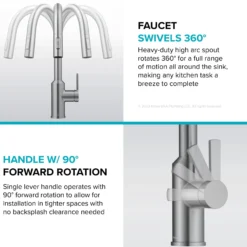 Touchless Sensor Pull-Down Single Handle Kitchen Faucet in Matte Black