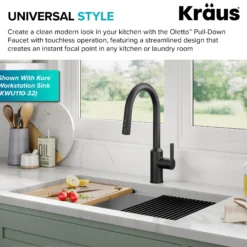 Touchless Sensor Pull-Down Single Handle Kitchen Faucet in Matte Black