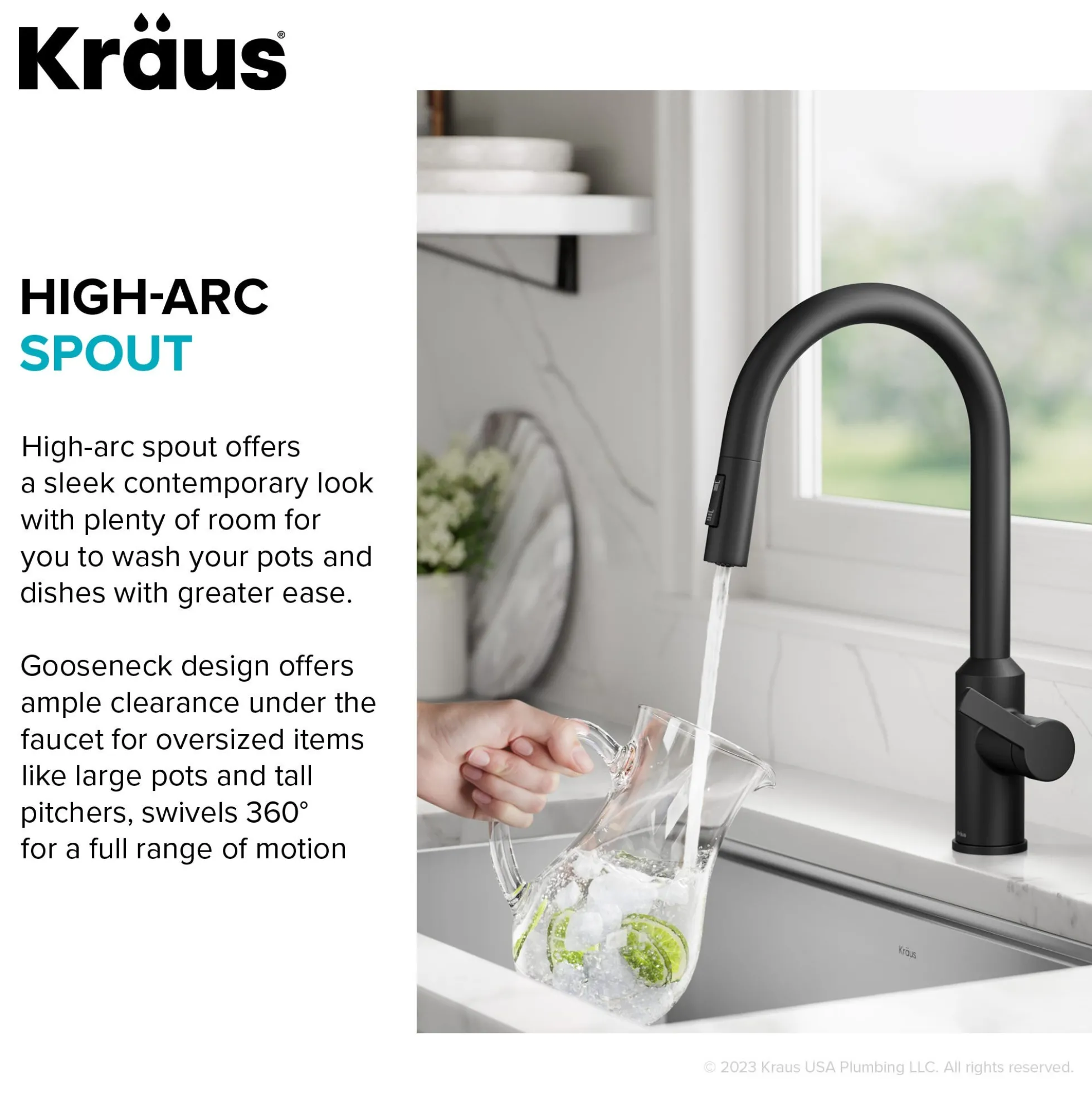 Touchless Sensor Pull-Down Single Handle Kitchen Faucet in Matte Black