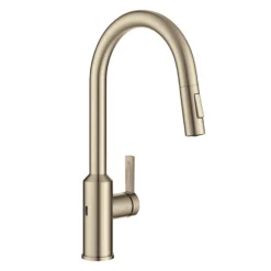 Touchless Sensor Pull-Down Single Handle Kitchen Faucet in Spot-Free Antique Champagne Bronze