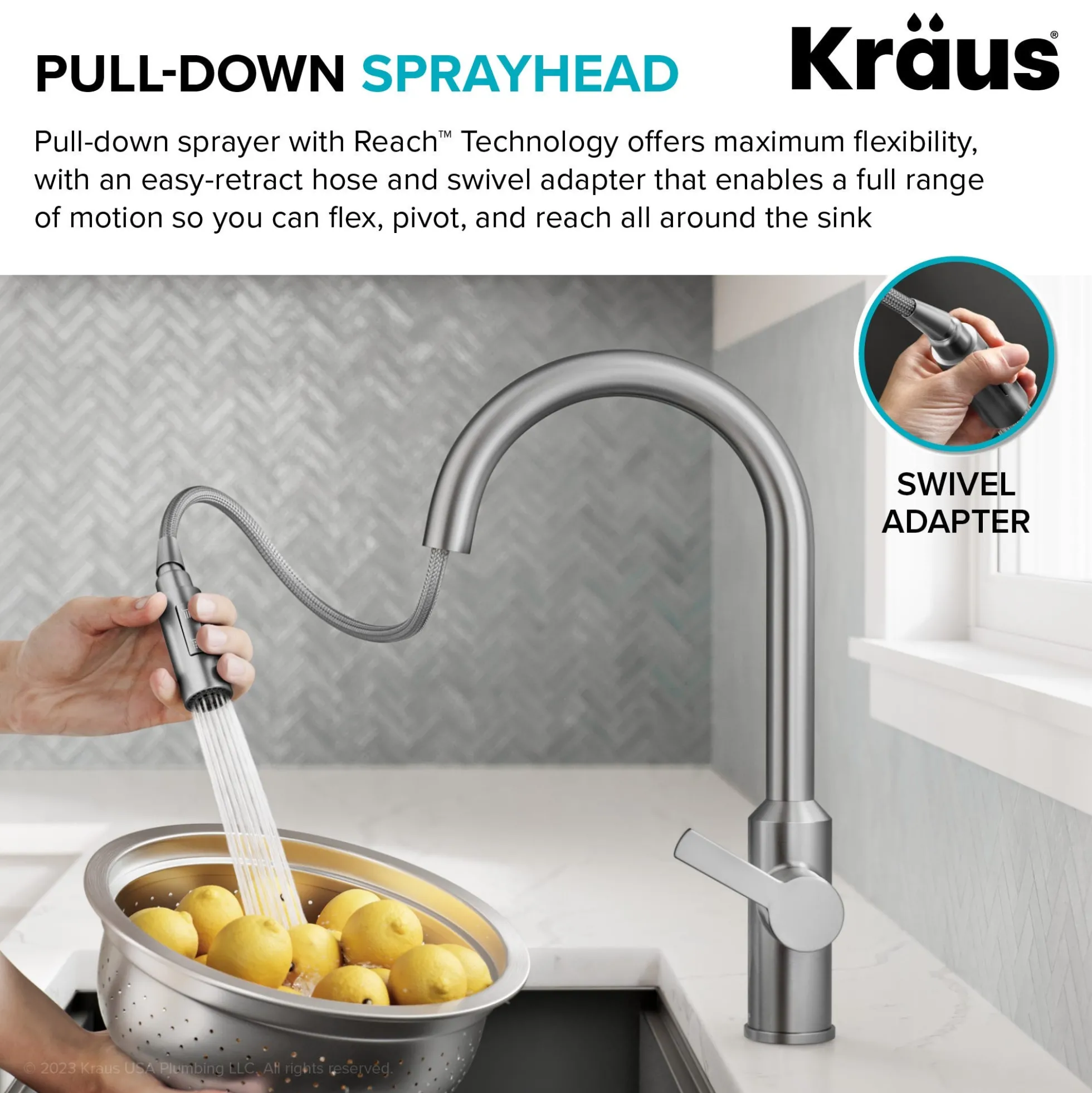 Touchless Sensor Pull-Down Single Handle Kitchen Faucet in Spot-Free Antique Champagne Bronze