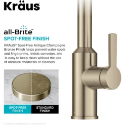 Touchless Sensor Pull-Down Single Handle Kitchen Faucet in Spot-Free Antique Champagne Bronze