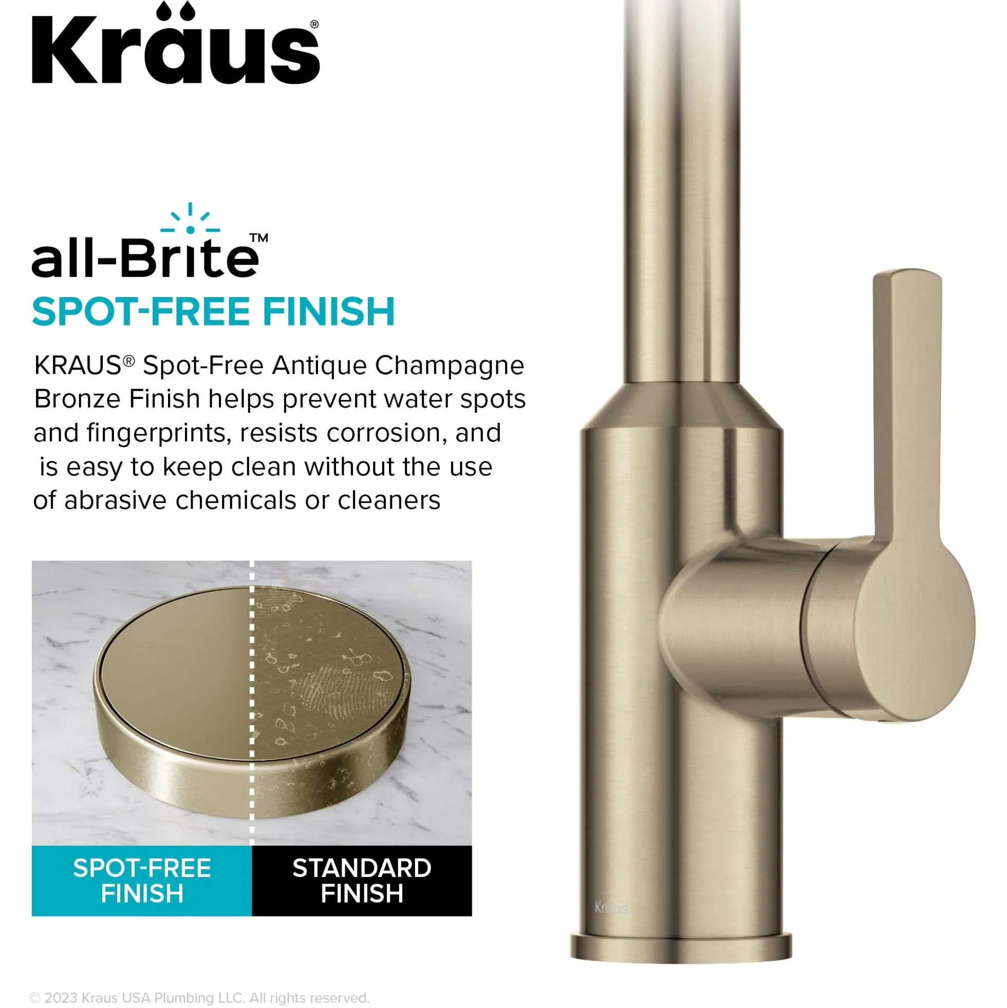 Touchless Sensor Pull-Down Single Handle Kitchen Faucet in Spot-Free Antique Champagne Bronze