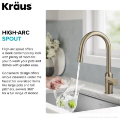 Touchless Sensor Pull-Down Single Handle Kitchen Faucet in Spot-Free Antique Champagne Bronze