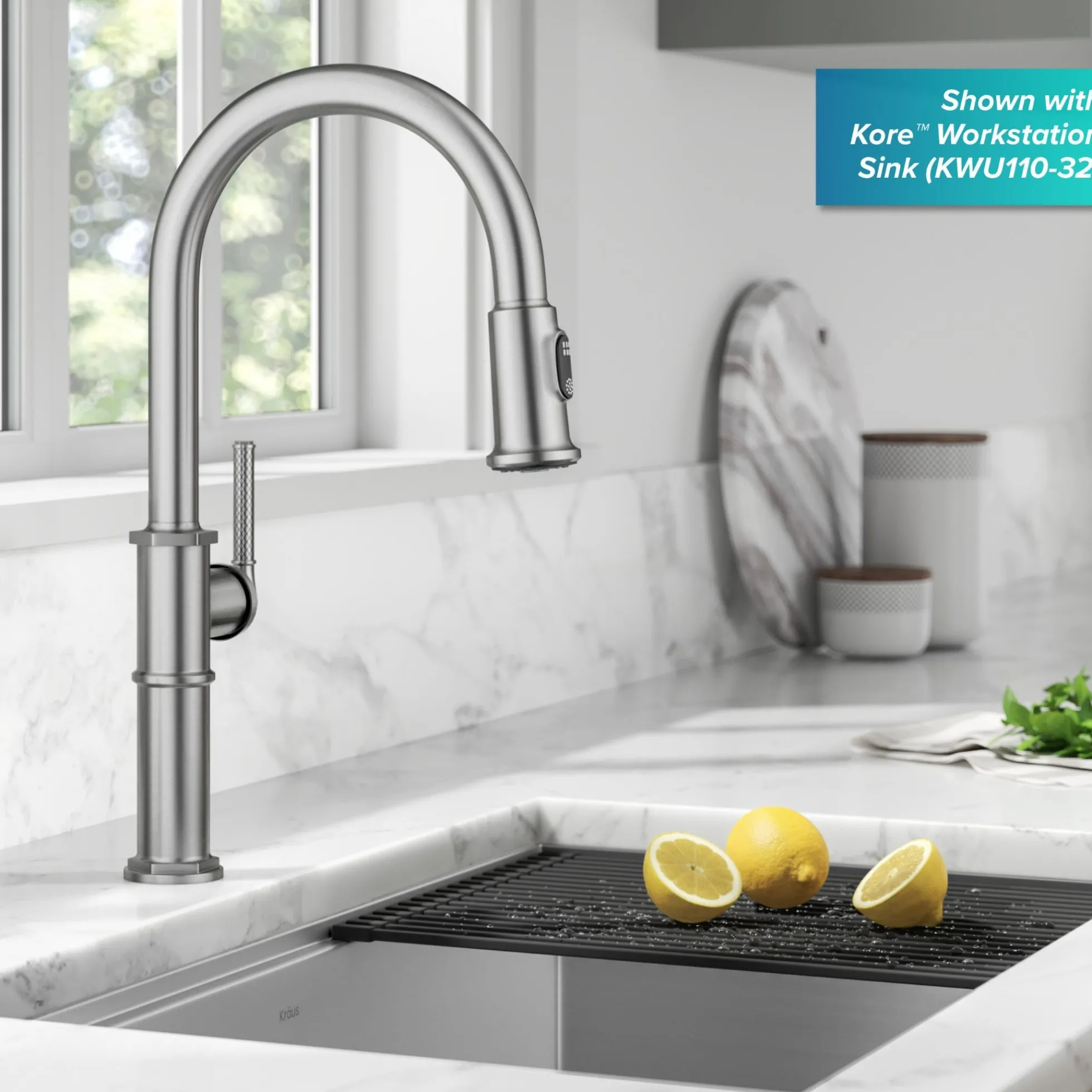 Traditional Industrial Pull-Down Single Handle Kitchen Faucet in Spot-Free Stainless Steel