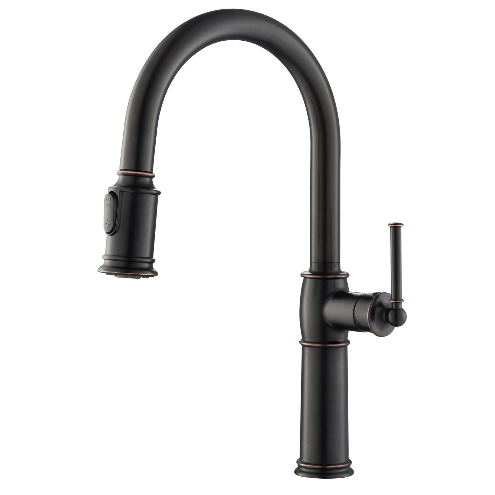 Traditional Single Handle Pull-Down Kitchen Faucet in Oil Rubbed Bronze