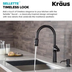 Traditional Single Handle Pull-Down Kitchen Faucet in Oil Rubbed Bronze
