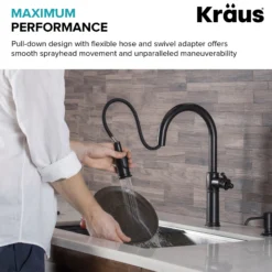 Traditional Single Handle Pull-Down Kitchen Faucet in Oil Rubbed Bronze