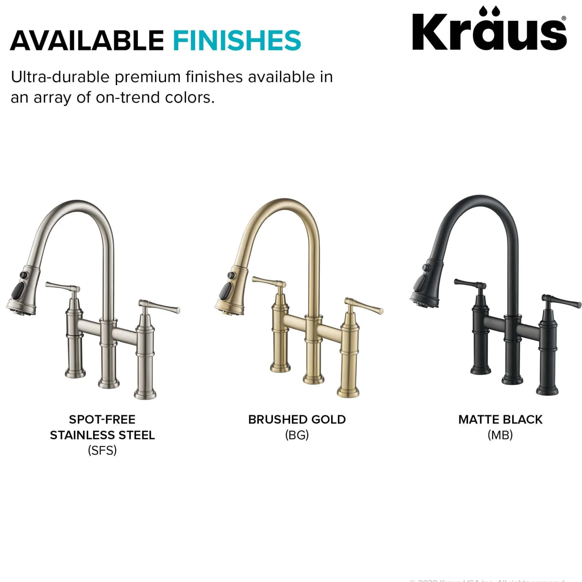 Transitional Bridge Kitchen Faucet with Pull-Down Sprayhead in Brushed Gold