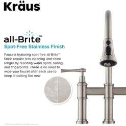 Transitional Bridge Kitchen Faucet with Pull-Down Sprayhead in Spot Free Stainless Steel