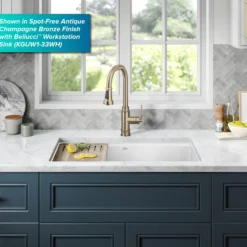 Transitional Industrial Pull-Down Single Handle Kitchen Faucet in Matte Black
