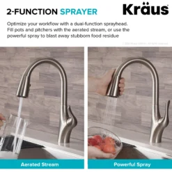 Transitional Single Handle Pull-Down Kitchen Faucet in Spot Free Stainless Steel