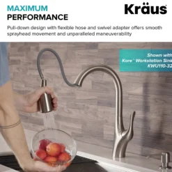 Transitional Single Handle Pull-Down Kitchen Faucet in Spot Free Stainless Steel