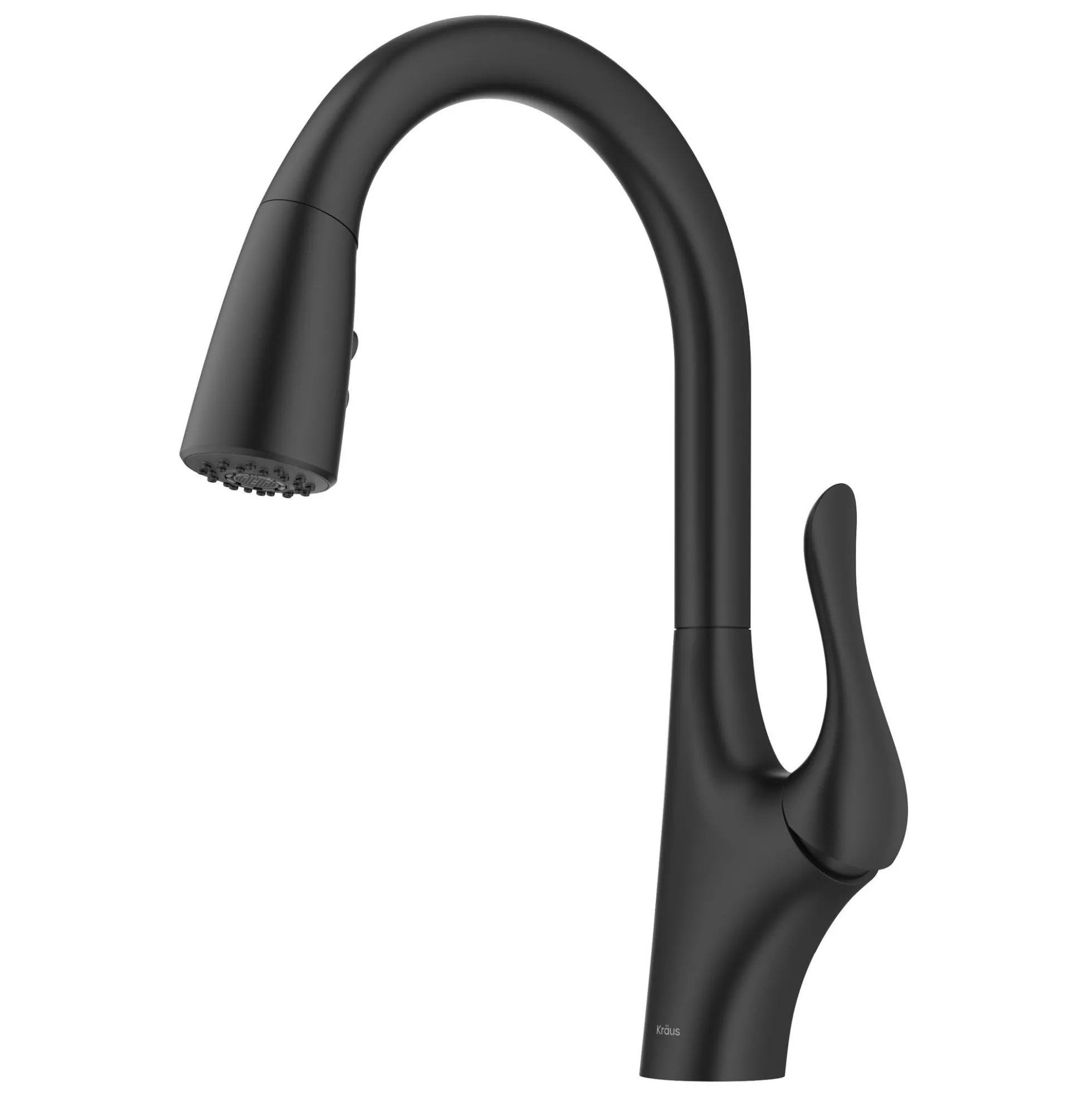 Transitional Single Handle Pull-Down Kitchen Faucet in Matte Black