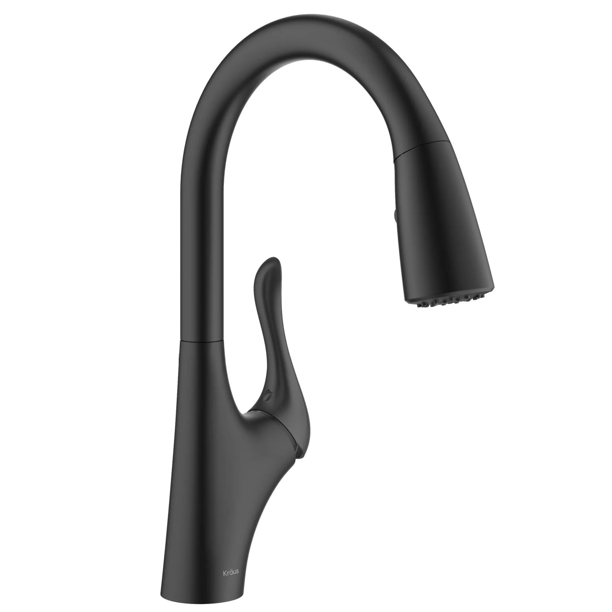 Transitional Single Handle Pull-Down Kitchen Faucet in Matte Black