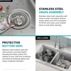 33” Undermount Double Bowl 18-Gauge Stainless Steel Kitchen Sink