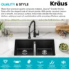 33” Undermount 50/50 Double Bowl Granite Kitchen Sink in Black Onyx
