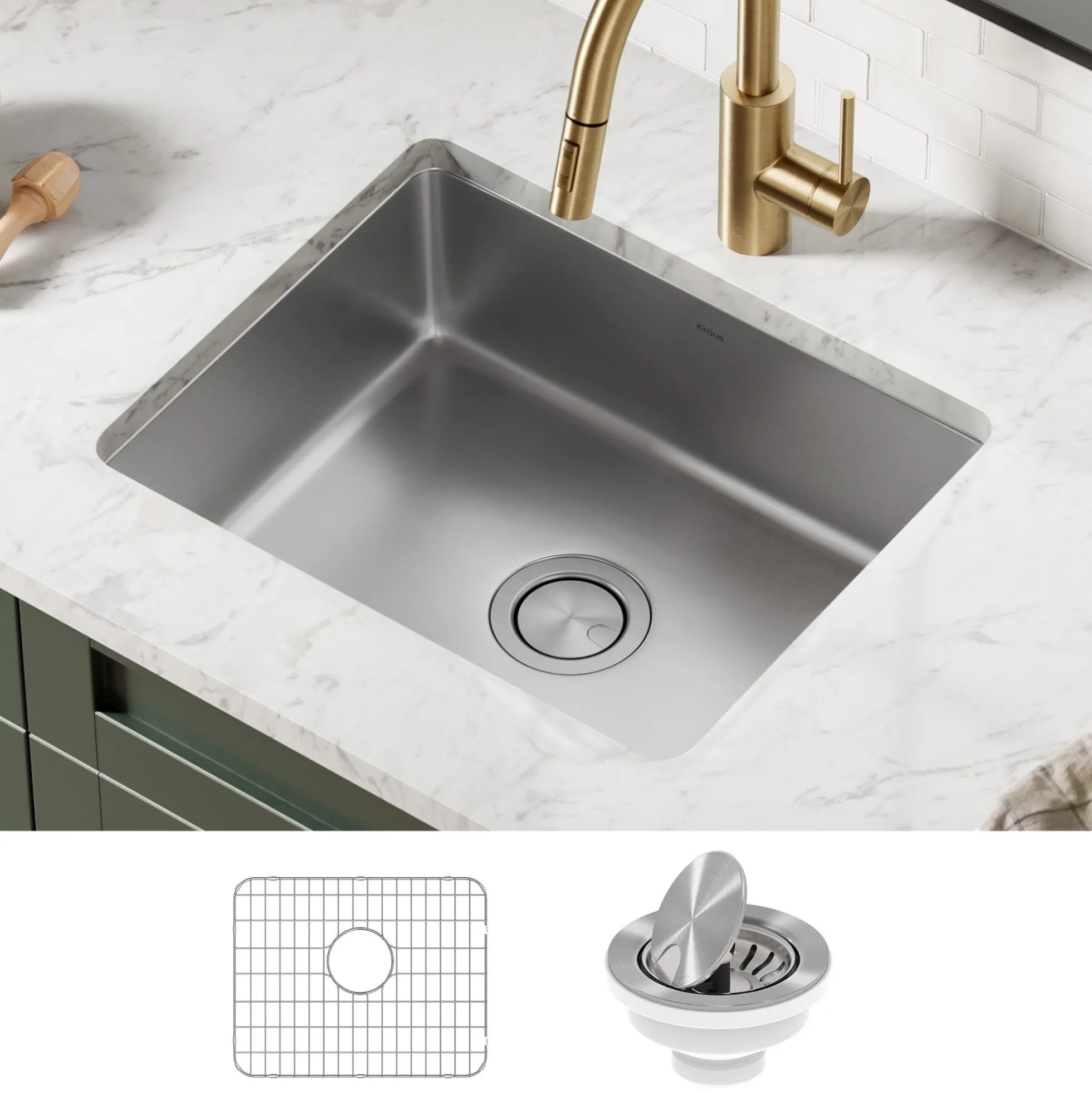 21" Undermount 16 Gauge Stainless Steel Single Bowl Kitchen Sink