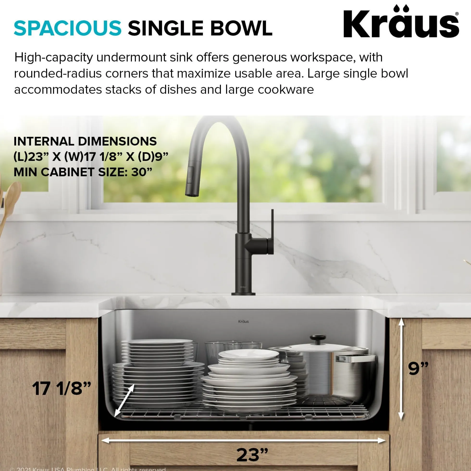 25" Undermount 16 Gauge Stainless Steel Single Bowl Kitchen Sink