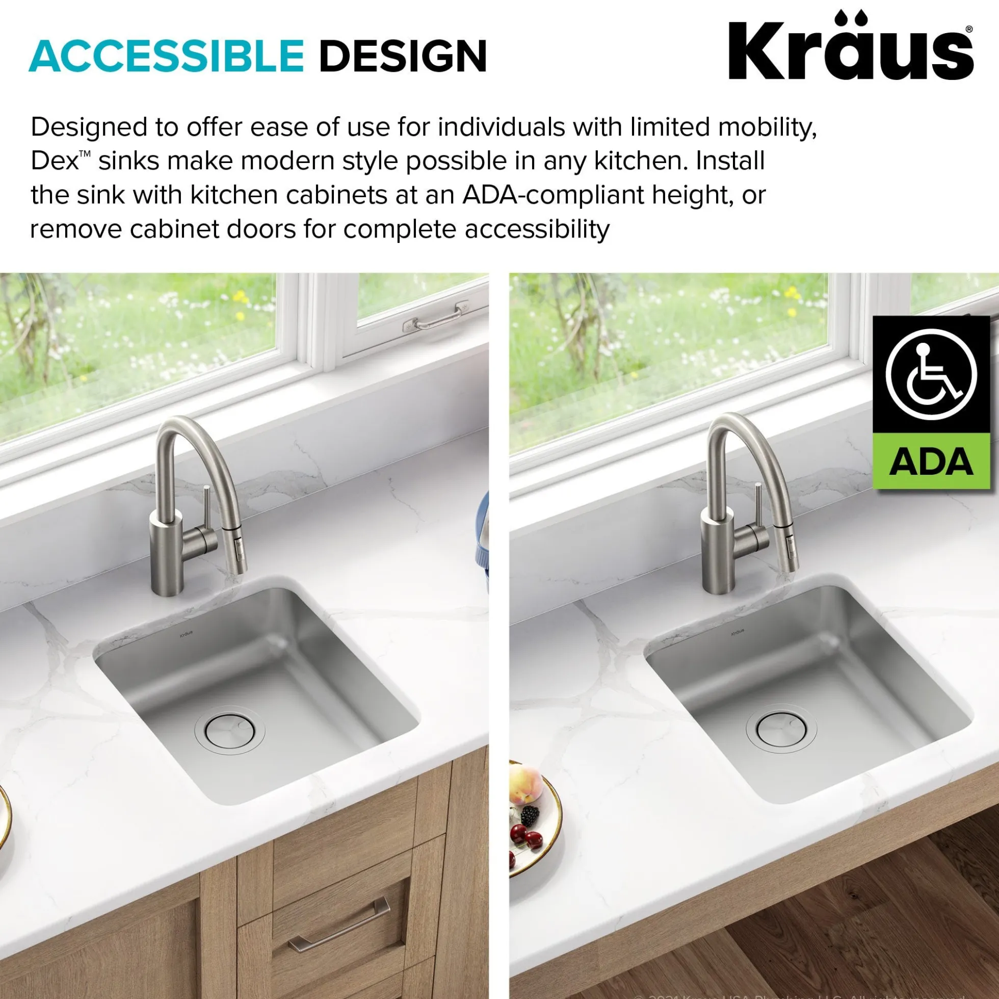 17" Undermount 16 Gauge Stainless Steel Single Bowl ADA Kitchen Sink