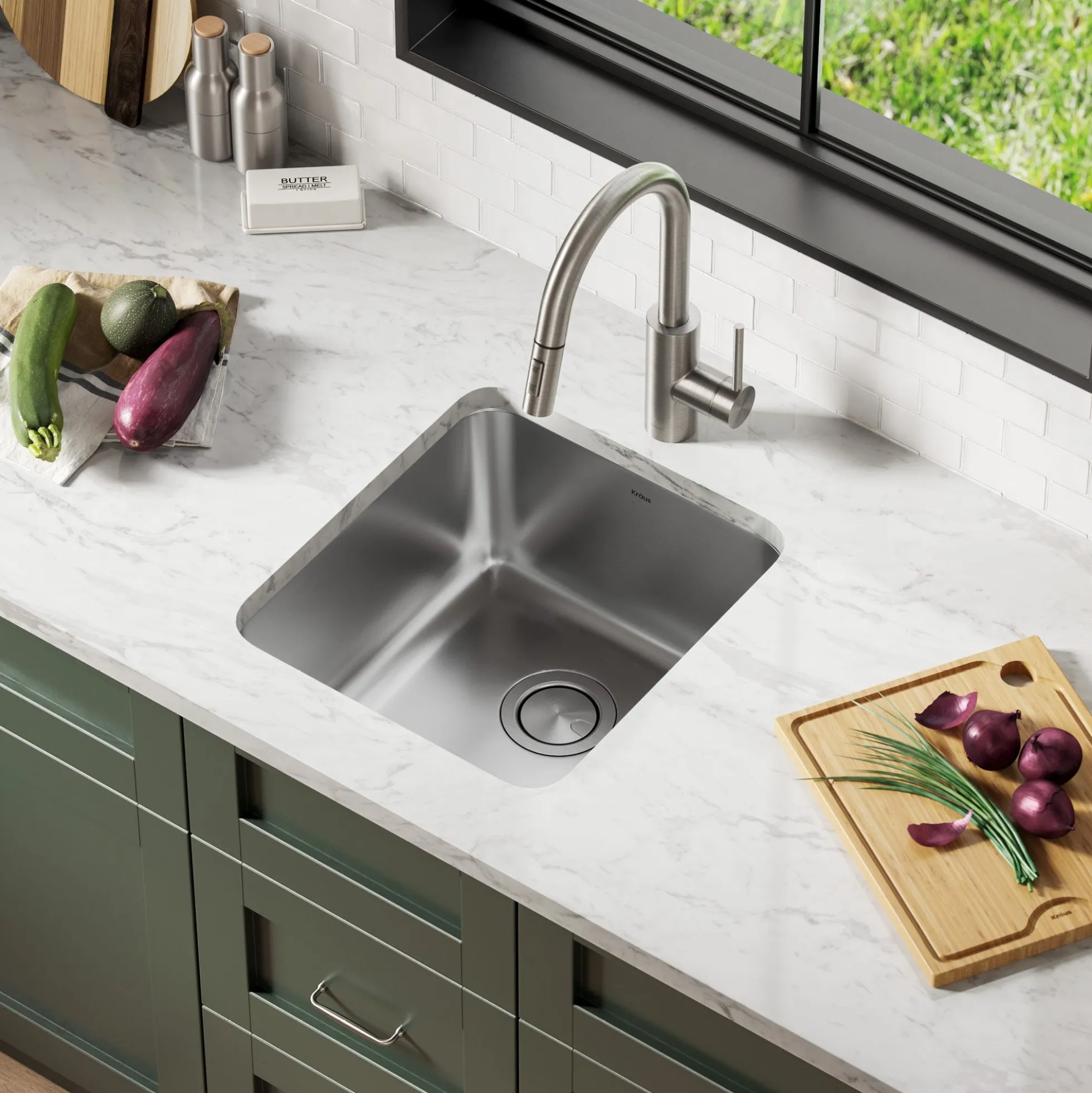 17" Undermount 16 Gauge Stainless Steel Single Bowl Kitchen Sink