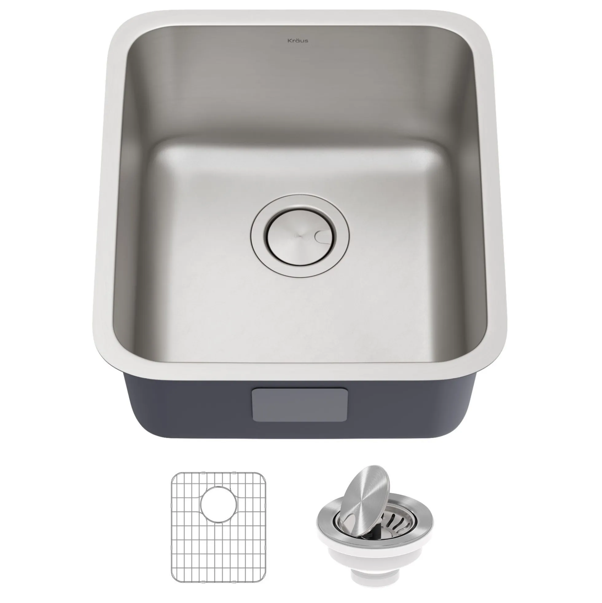 17" Undermount 16 Gauge Stainless Steel Single Bowl Kitchen Sink