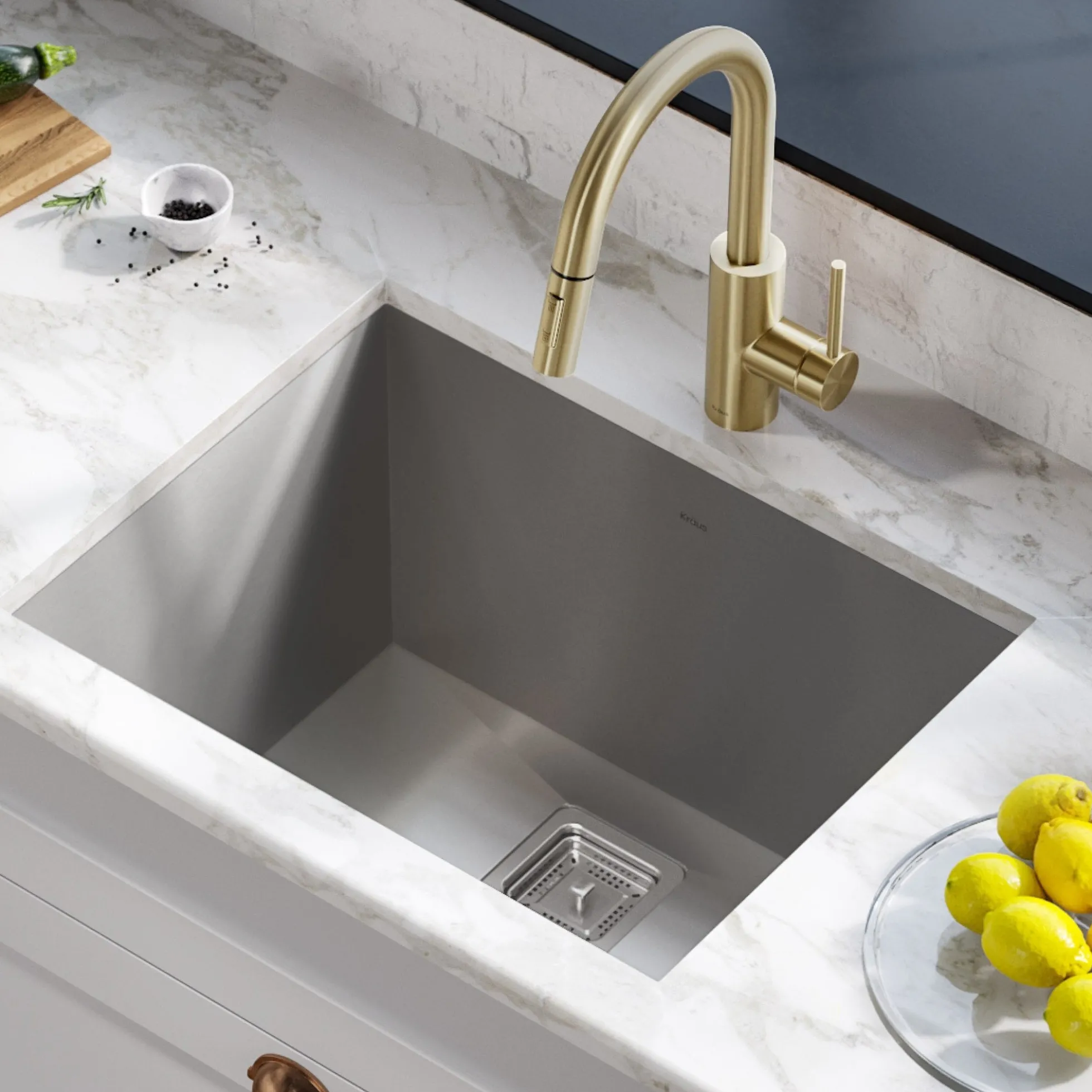 24" Undermount 18 Gauge Stainless Steel Single Bowl Laundry/Utility Sink