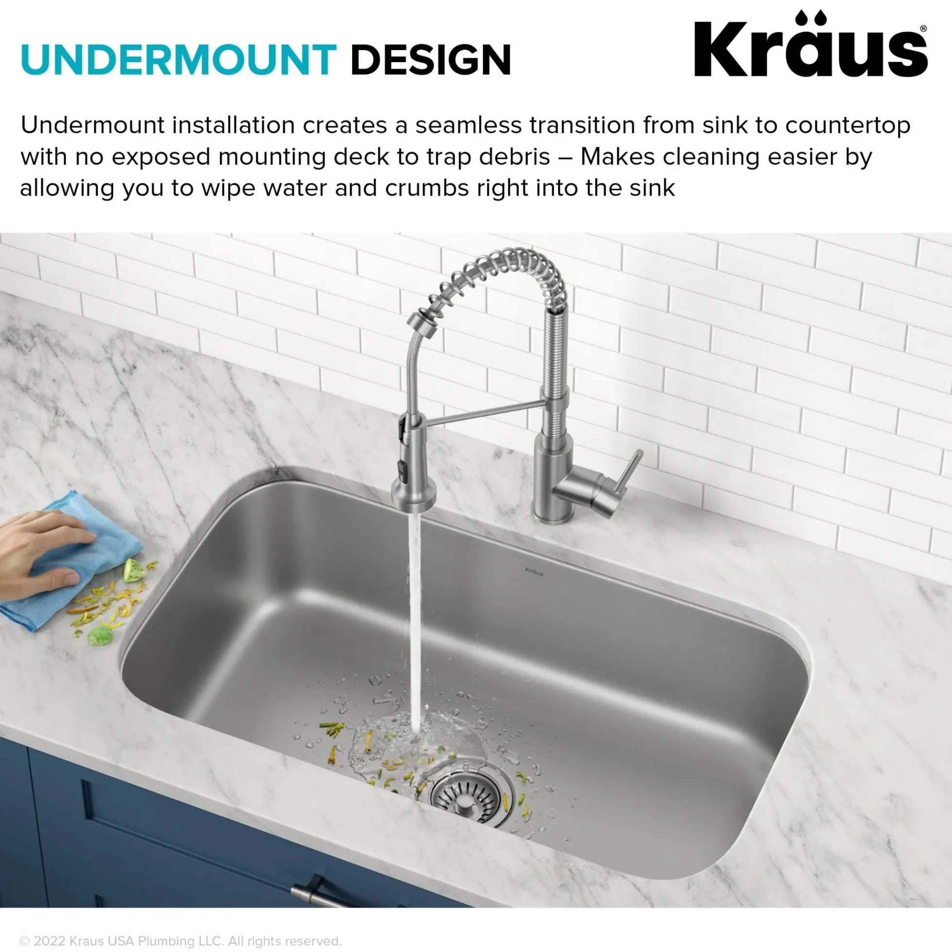 32” Undermount 18 Gauge Stainless Steel Single Bowl Kitchen Sink