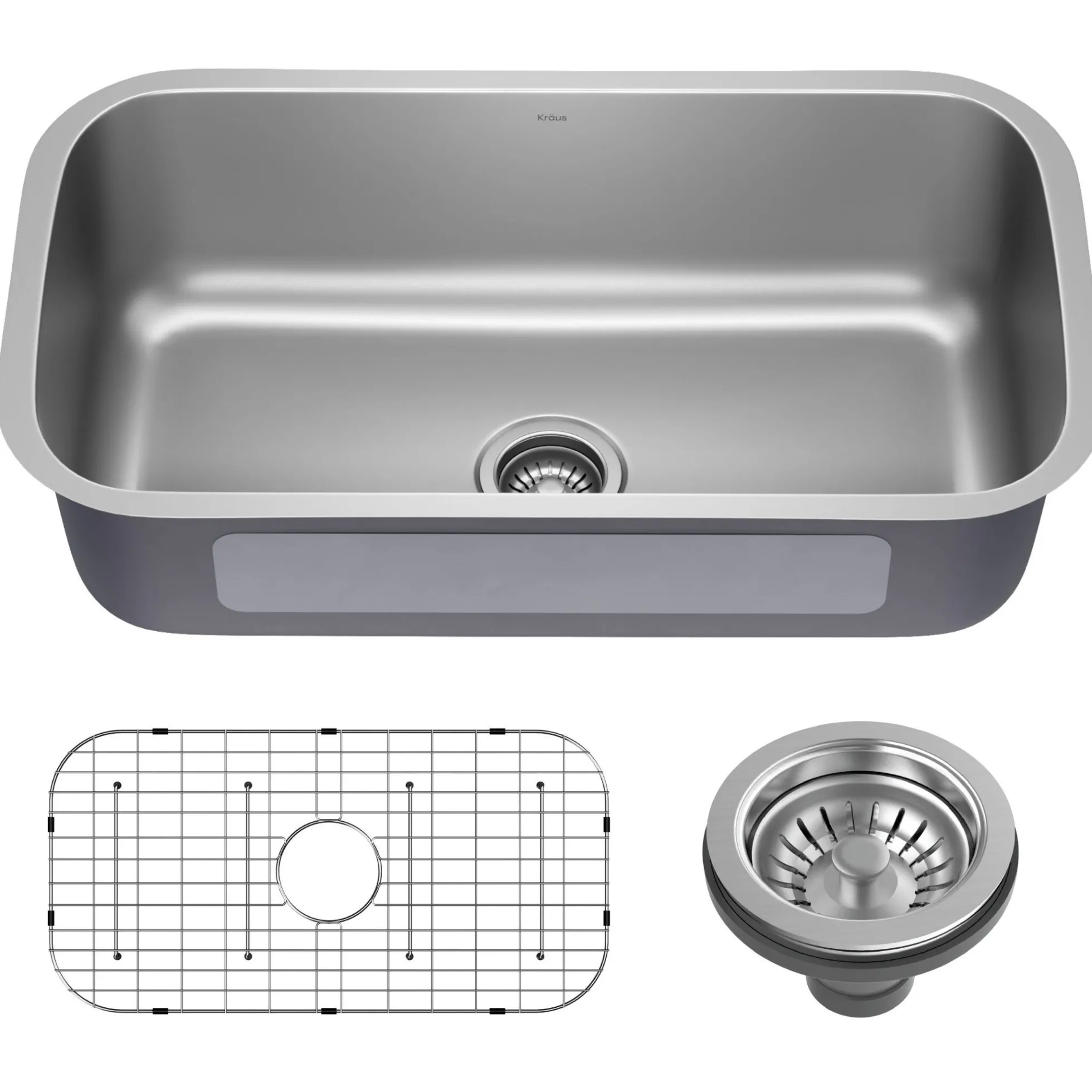 32” Undermount 18 Gauge Stainless Steel Single Bowl Kitchen Sink