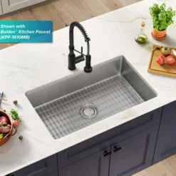 32" Undermount 16 Gauge Stainless Steel Single Bowl Kitchen Sink